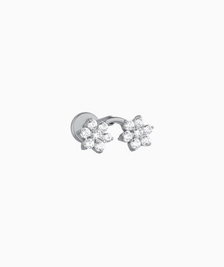 Titanium Rainbow Flower Flatback Stud - OumoJewelry