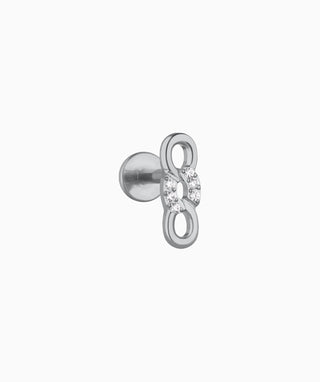 Titanium Infinity Chain Flatback Stud - OumoJewelry