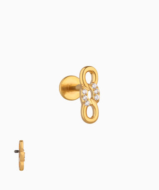 Titanium Infinity Chain Flatback Stud - OumoJewelry