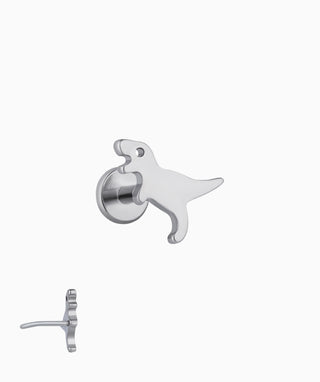 Titanium Dinosaur Flatback Stud - OumoJewelry