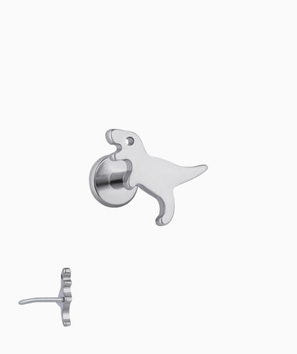 Titanium Dinosaur Flatback Stud