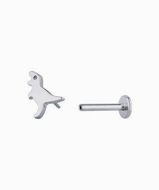 Titanium Dinosaur Flatback Stud - OumoJewelry