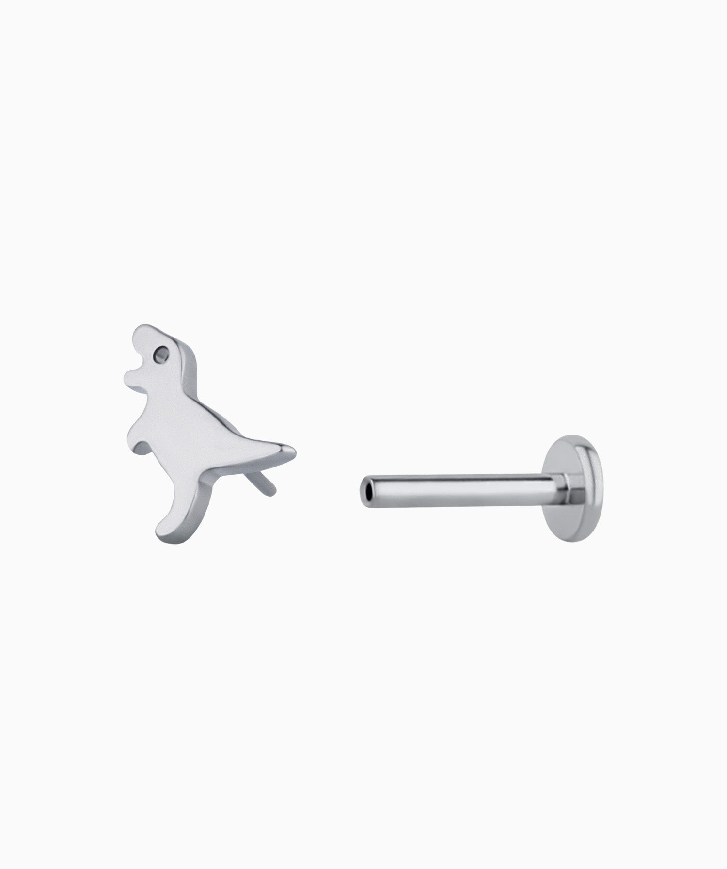 Titanium Dinosaur Flatback Stud