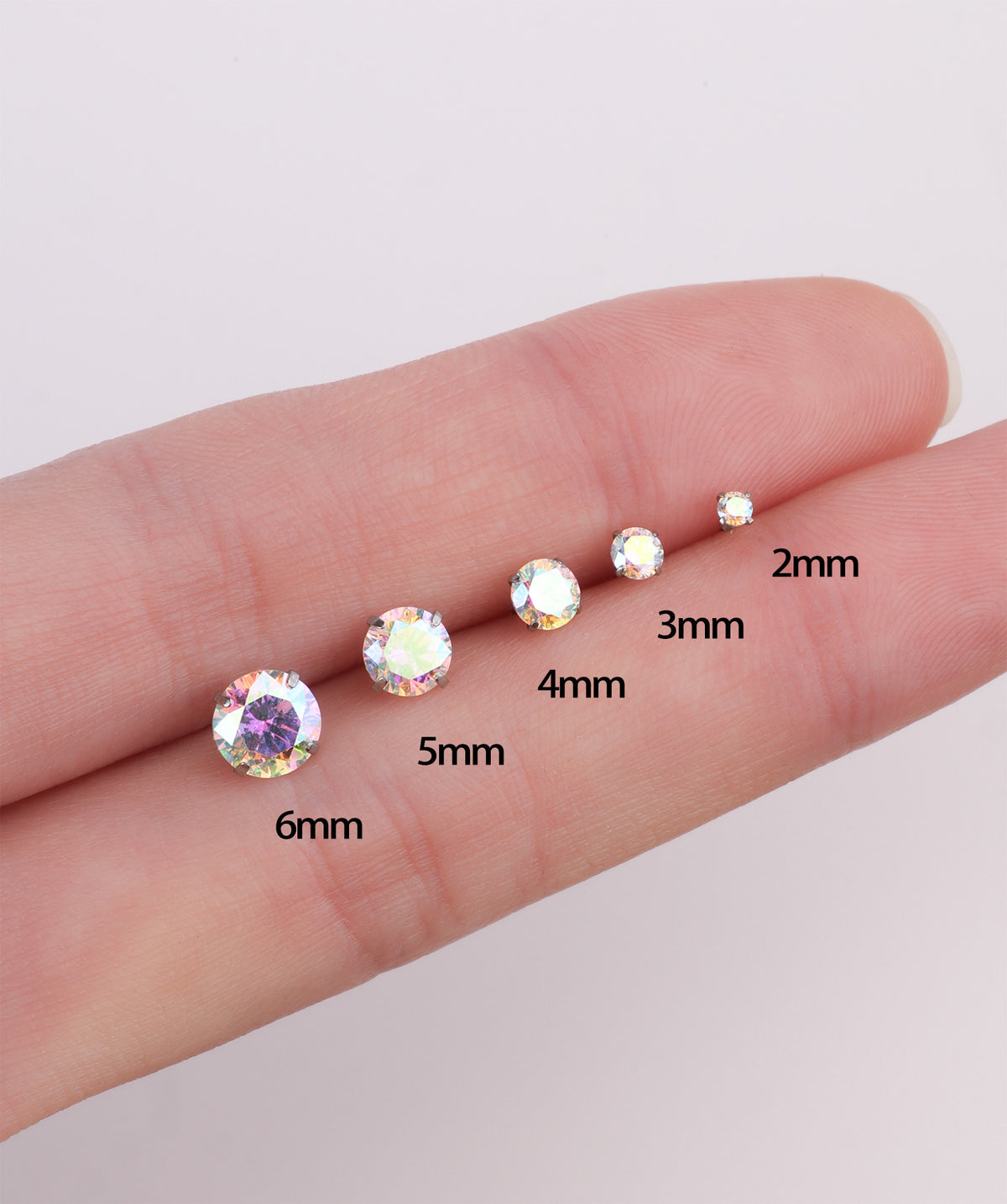 Titanium Gemstone Flatback Stud - Titanium - Helix, Forward Helix, Upper Lobe - Oumo Jewelry