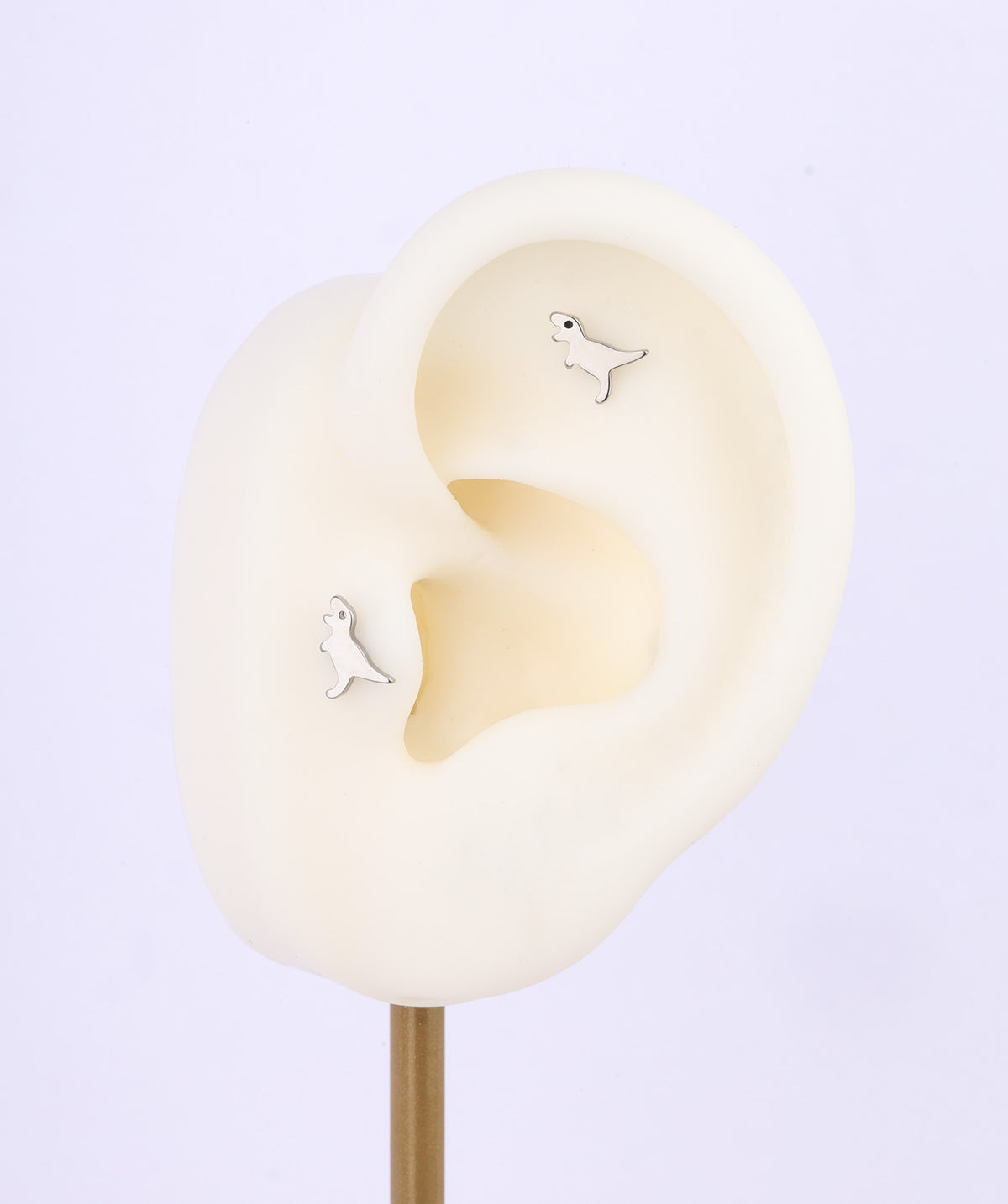 Titanium Dinosaur Flatback Stud - Titanium - Helix, Upper Lobe, Conch - Oumo Jewelry