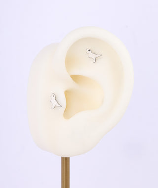 Titanium Dinosaur Flatback Stud - OumoJewelry