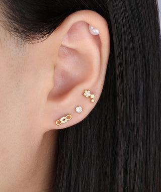 Titanium Infinity Chain Flatback Stud - OumoJewelry