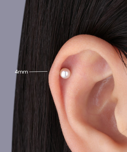 Titanium Pearl Stud