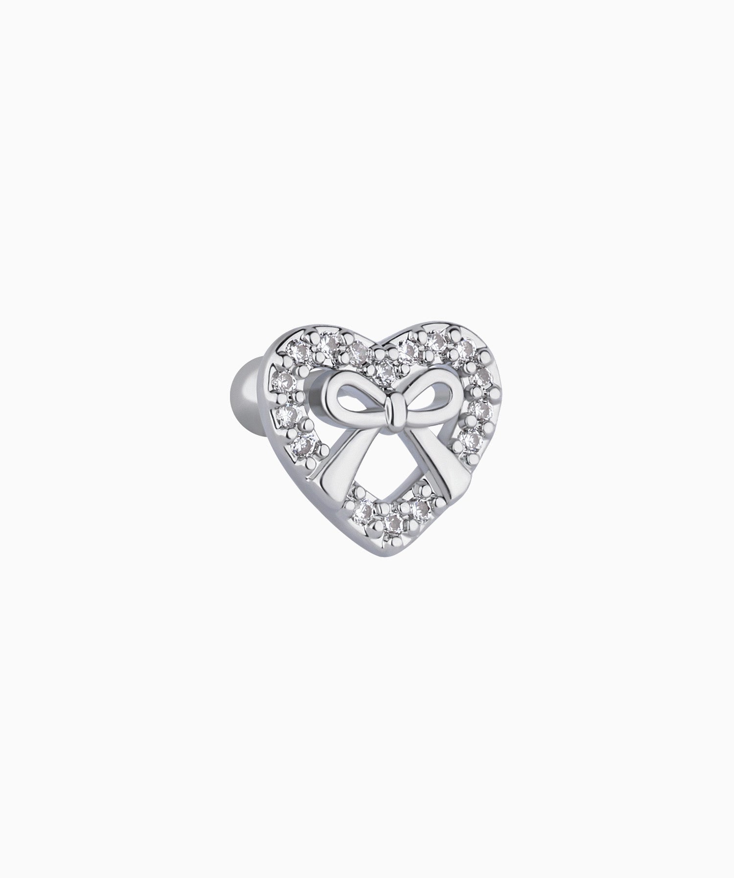 Bow Heart Stud