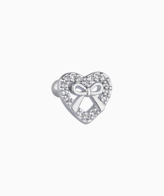 Bow Heart Stud - OumoJewelry