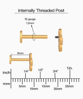 Titanium Infinity Chain Flatback Stud - OumoJewelry