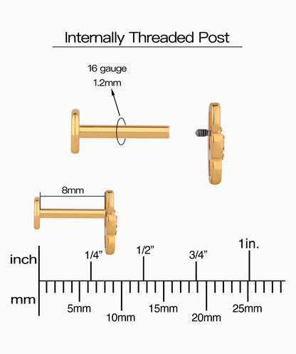 Titanium Infinity Chain Flatback Stud