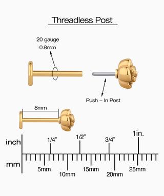 Rose Flatback Stud - OumoJewelry