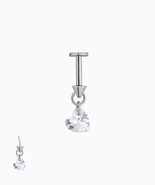 Titanium Heart Vertical Helix Flatback Stud - OumoJewelry