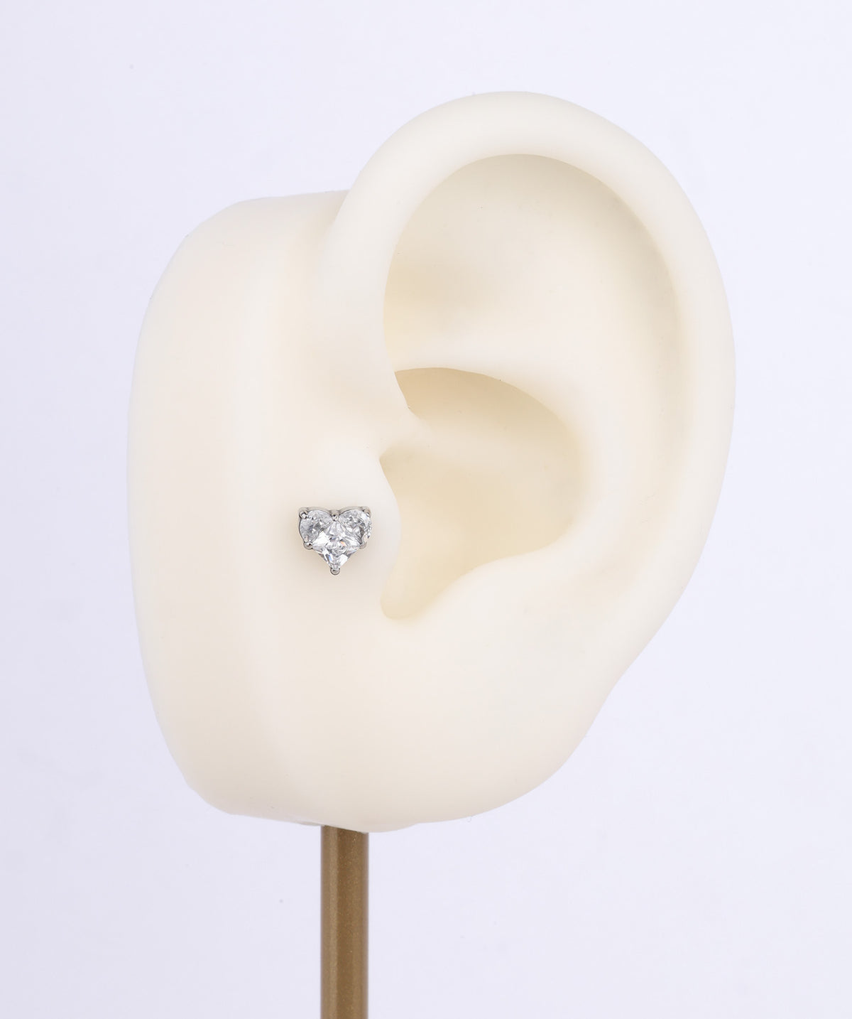 Titanium Love Flatback Stud - Titanium - Helix, Upper Lobe, Conch - Oumo Jewelry