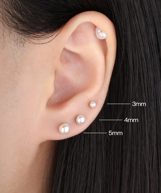 Titanium Pearl Flatback Stud - OumoJewelry
