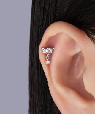 Heart & Star Flatback Drop - OumoJewelry