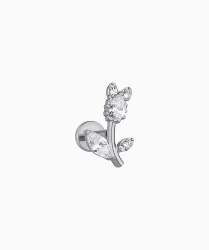 Titanium Cute Tulip Flatback Stud