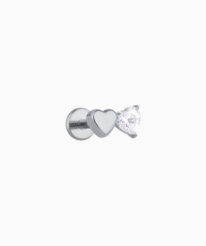 Titanium Double Love Flatback Stud