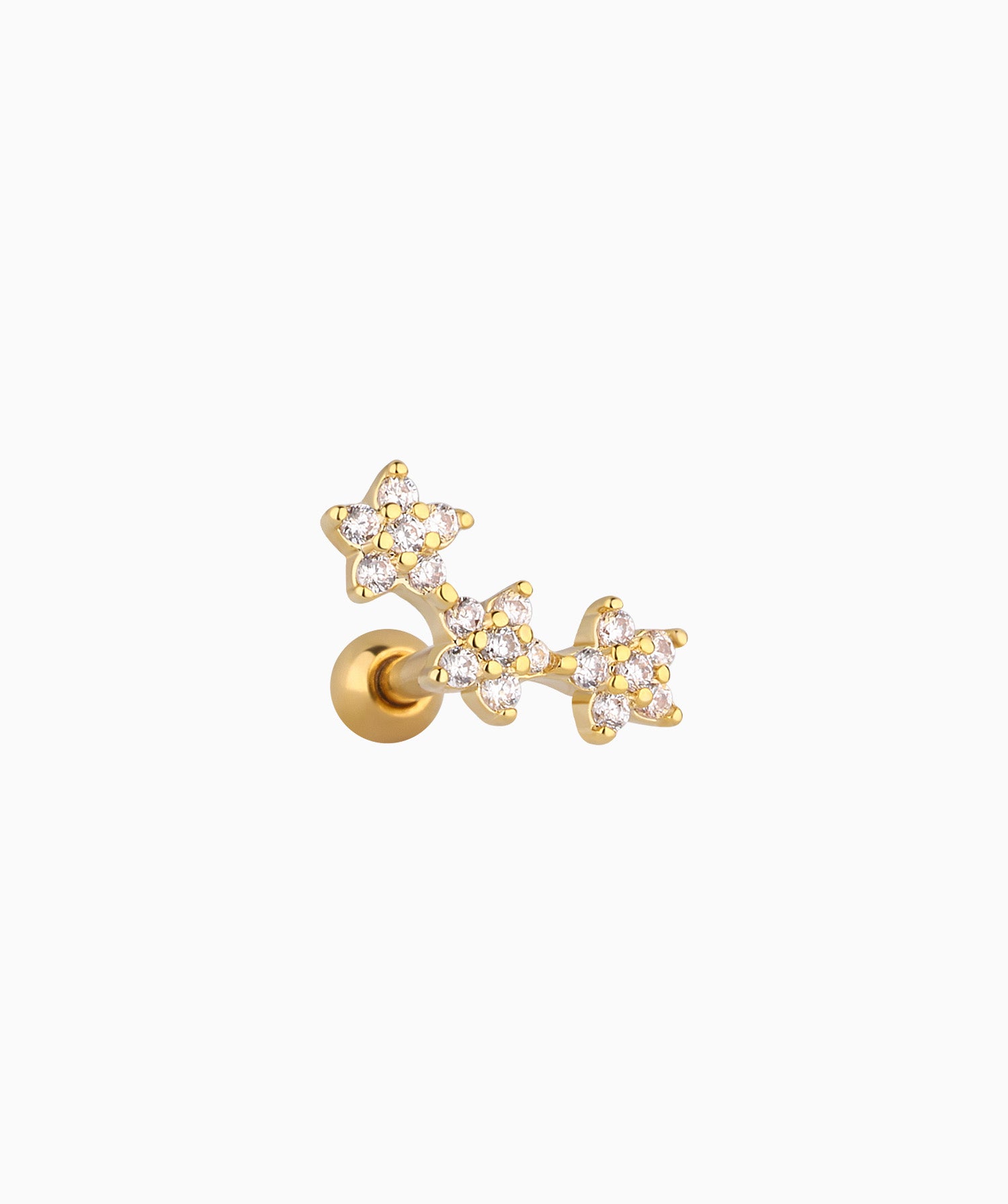 Petite Curved Flower Stud