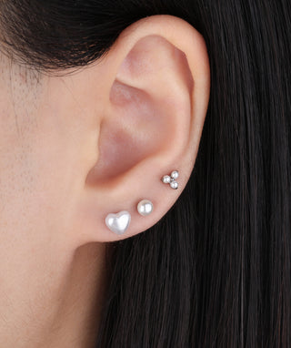 Puffed Love Stud - OumoJewelry