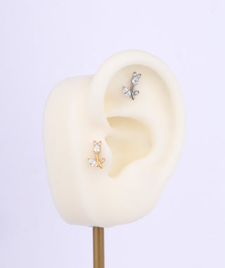 Titanium Cute Tulip Flatback Stud - OumoJewelry