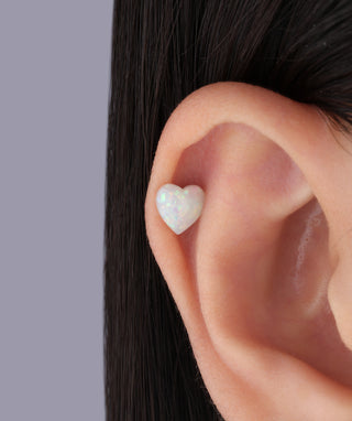 Puffed Love Stud - OumoJewelry