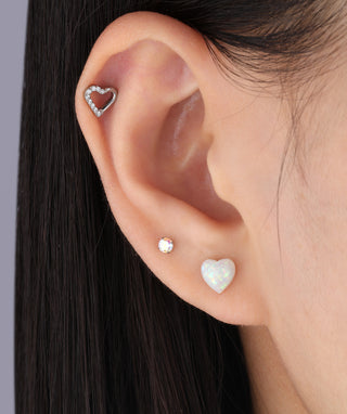 Puffed Love Stud - OumoJewelry
