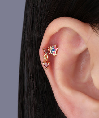 Enamel Butterfly Love Flatback Drop - OumoJewelry