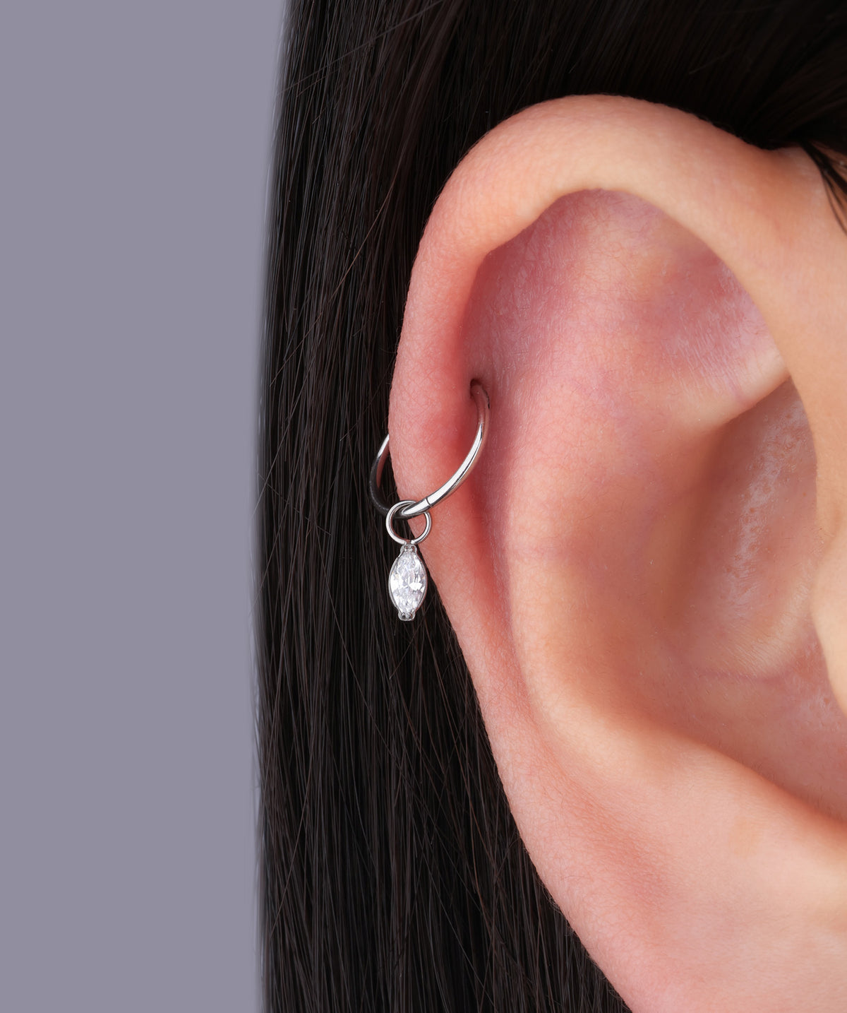 Titanium Marquise Dangle - Titanium - Lobe, Upper Lobe, Helix - Oumo Jewelry
