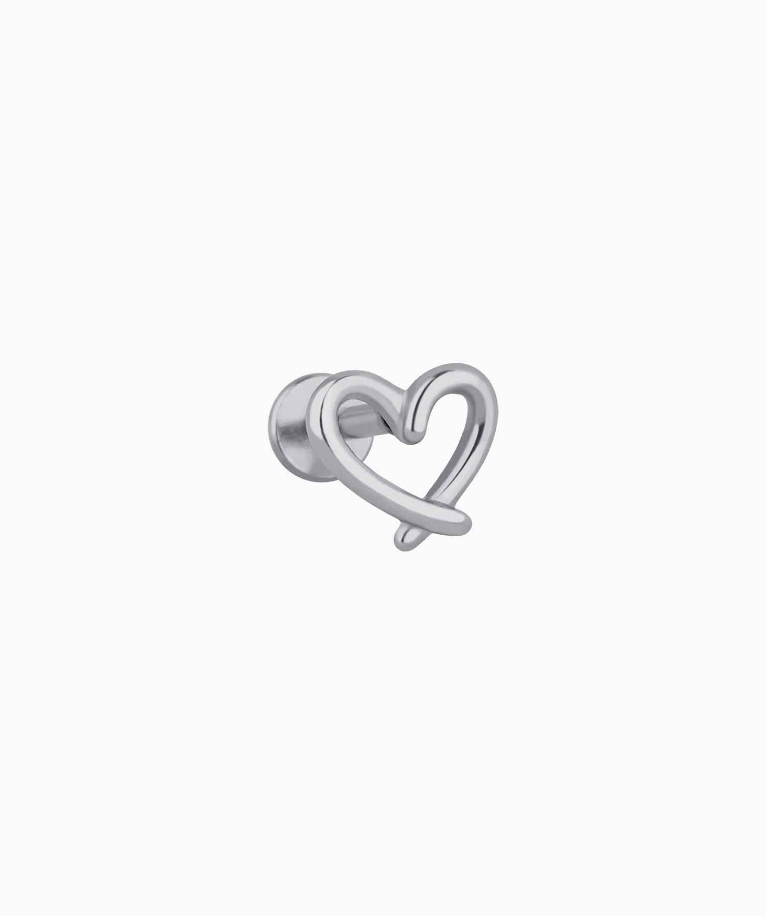 Hollow Cross Heart Stud