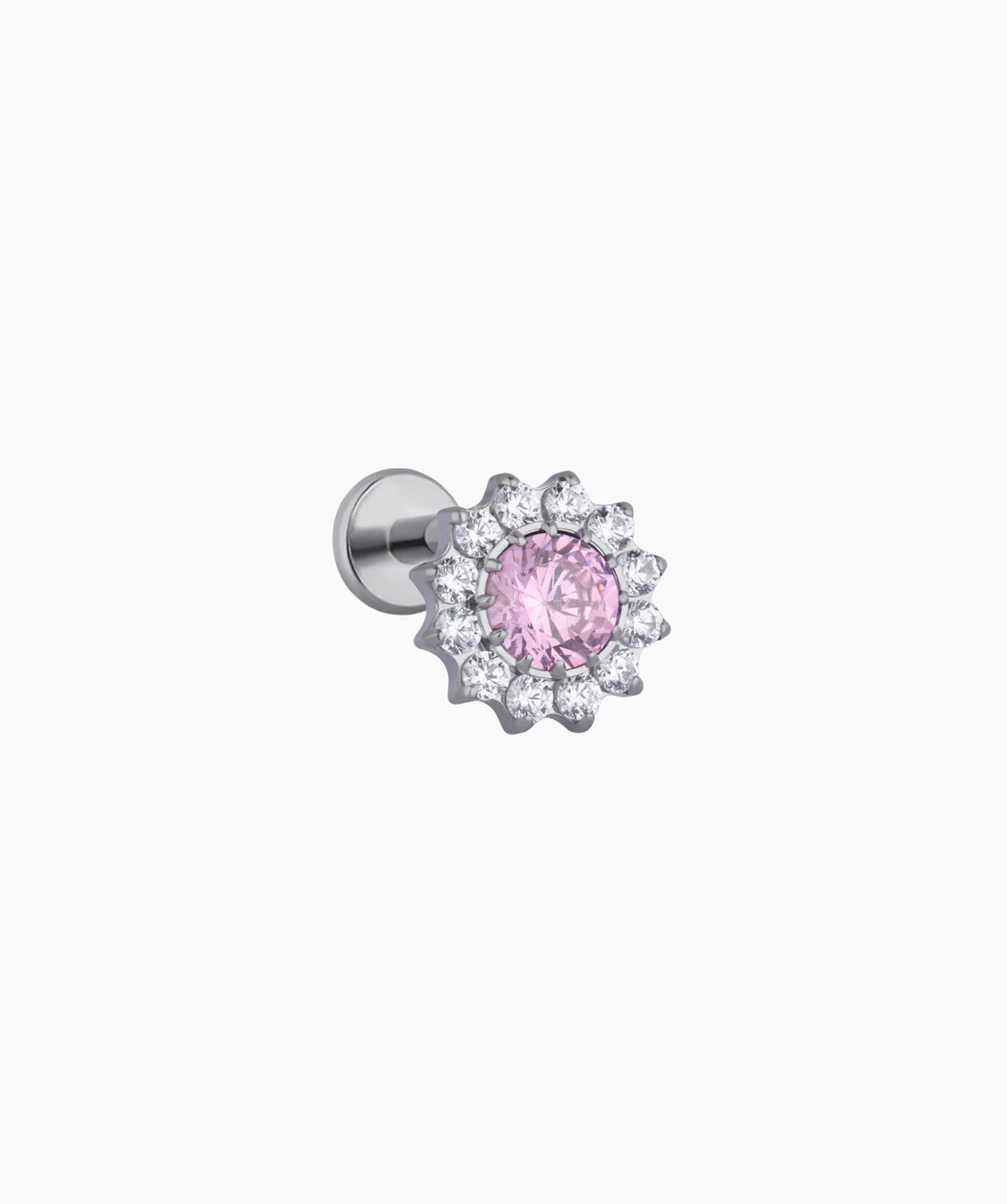 Titanium Charm Flower Stud