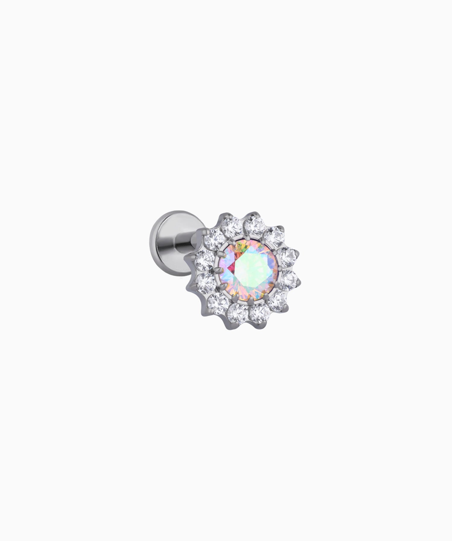 Titanium Charm Flower Stud