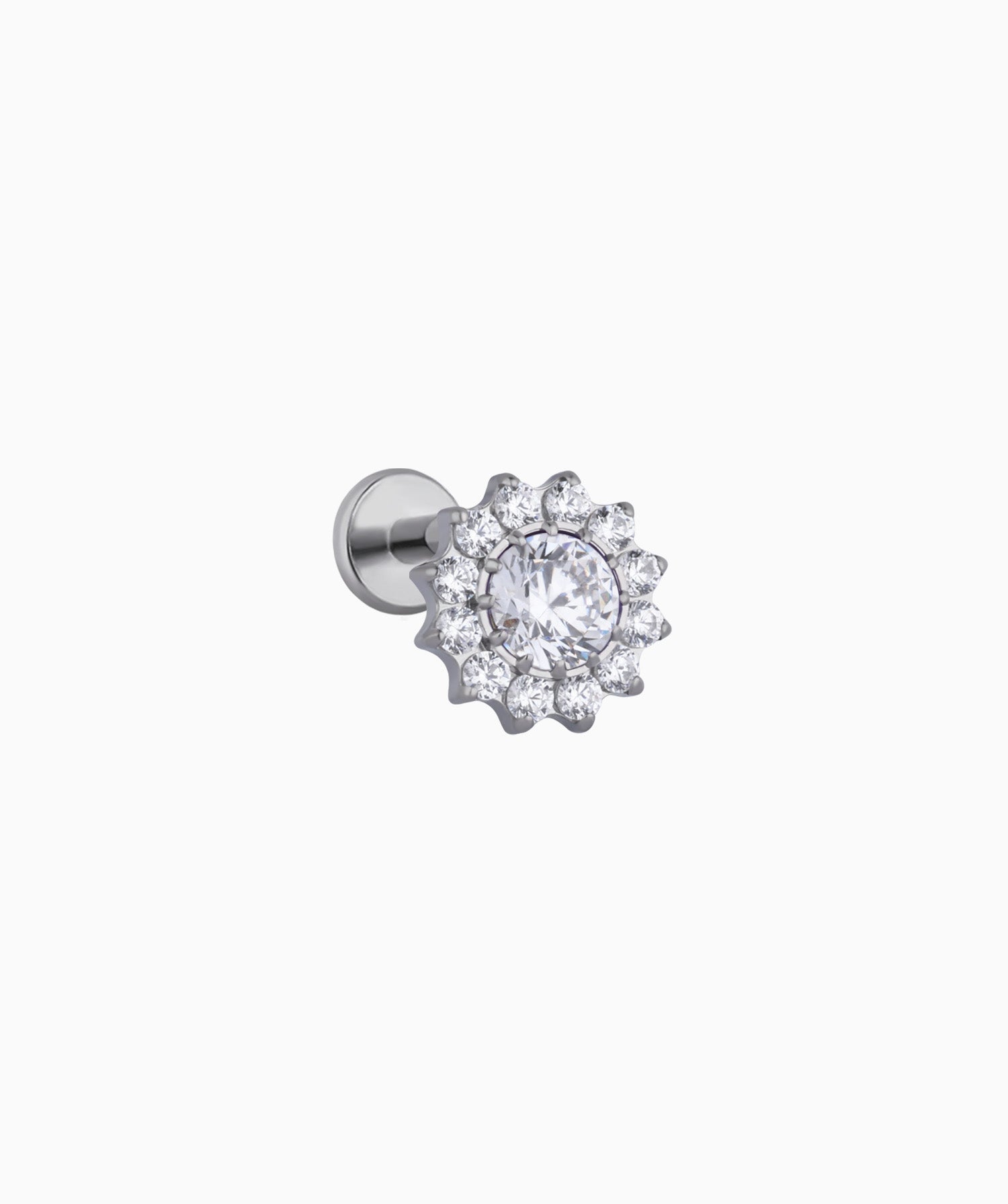 Titanium Charm Flower Stud