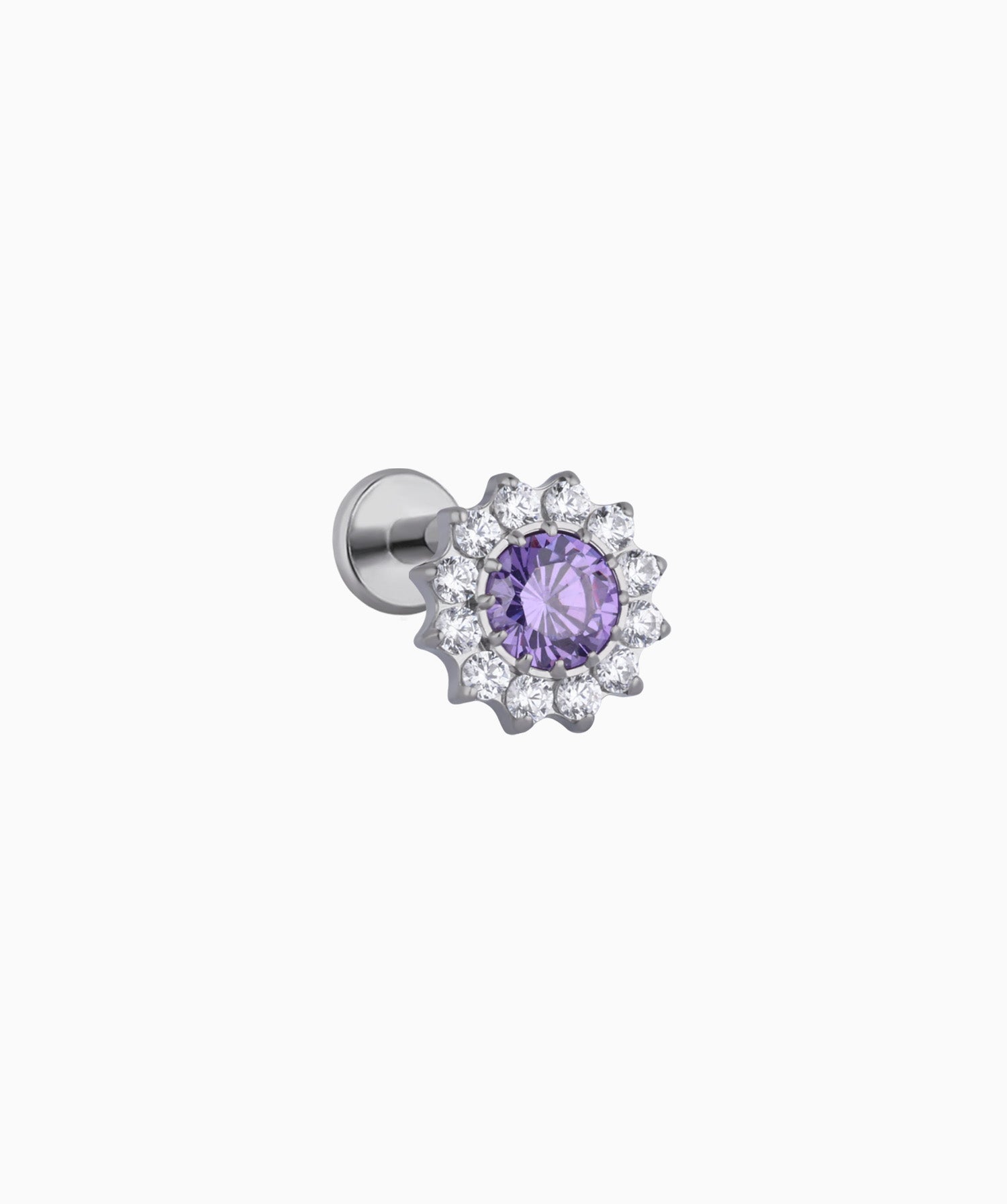 Titanium Charm Flower Stud