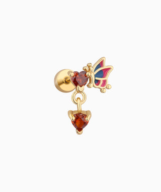 Enamel Butterfly Love Flatback Drop - OumoJewelry
