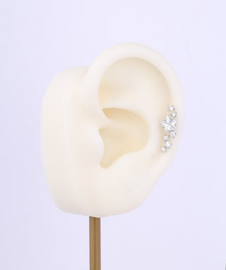 Dazzling Curved Star Flatback Stud - OumoJewelry