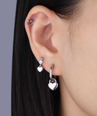 Classic Puffed Heart Drops - OumoJewelry