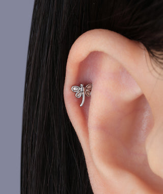 Titanium Dragonfly Flatback Stud - OumoJewelry