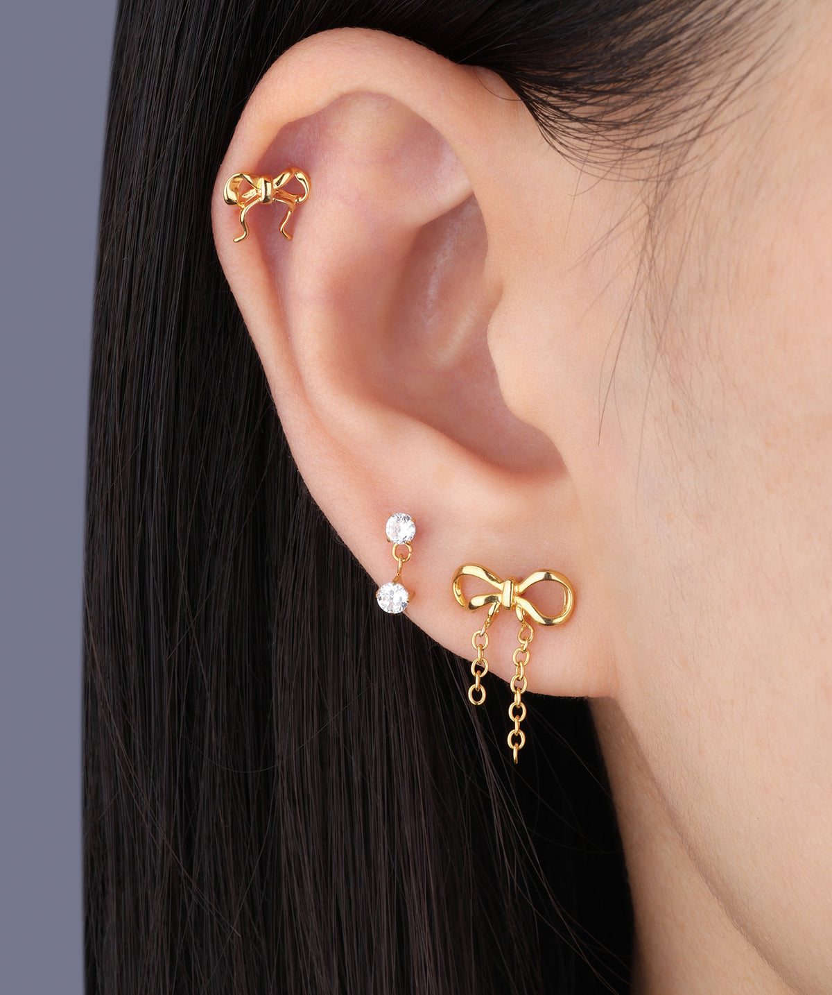 Titanium Gem Flatback Drop - Titanium - Helix, Upper Lobe, Flat - Oumo Jewelry
