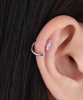 Gems Curved Barbell - OumoJewelry