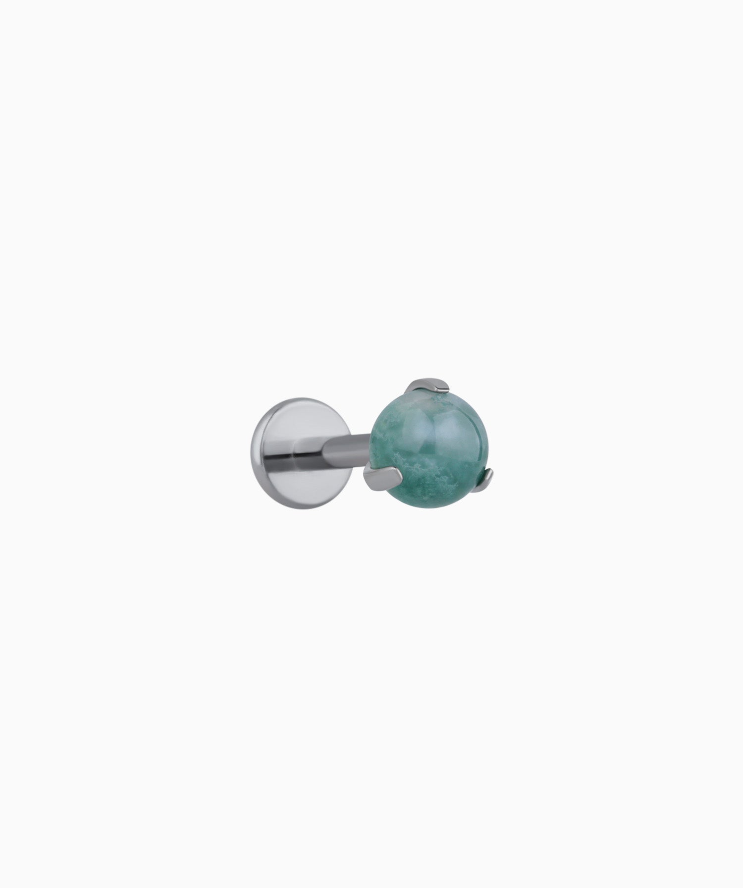 Titanium Water Grass Agate Flatback Stud