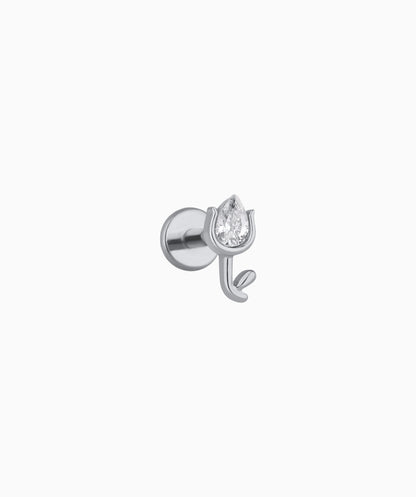 Titanium Mini Tulip Flatback Stud