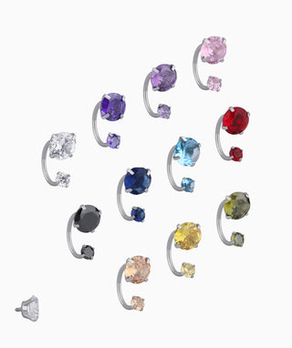 Gems Curved Barbell - OumoJewelry