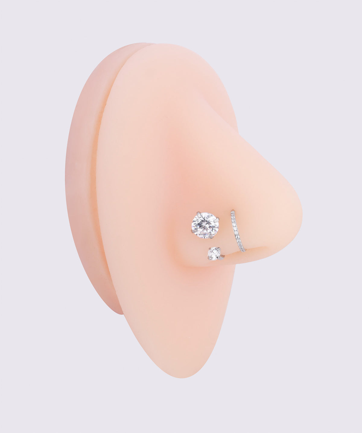 Sparkle Horseshoe Ring - Stainless Steel - Upper Lobe, Helix, Conch - Oumo Jewelry