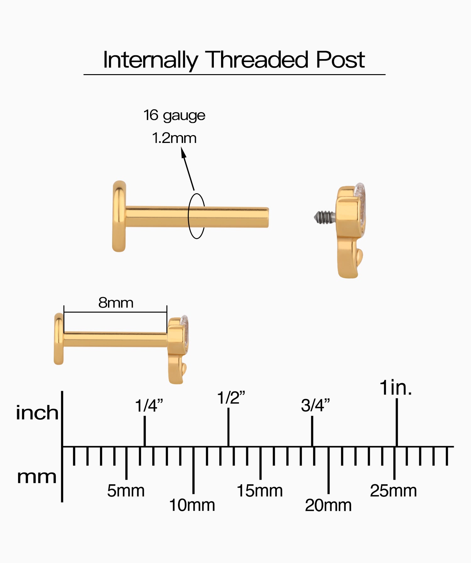 Titanium Mini Tulip Flatback Stud