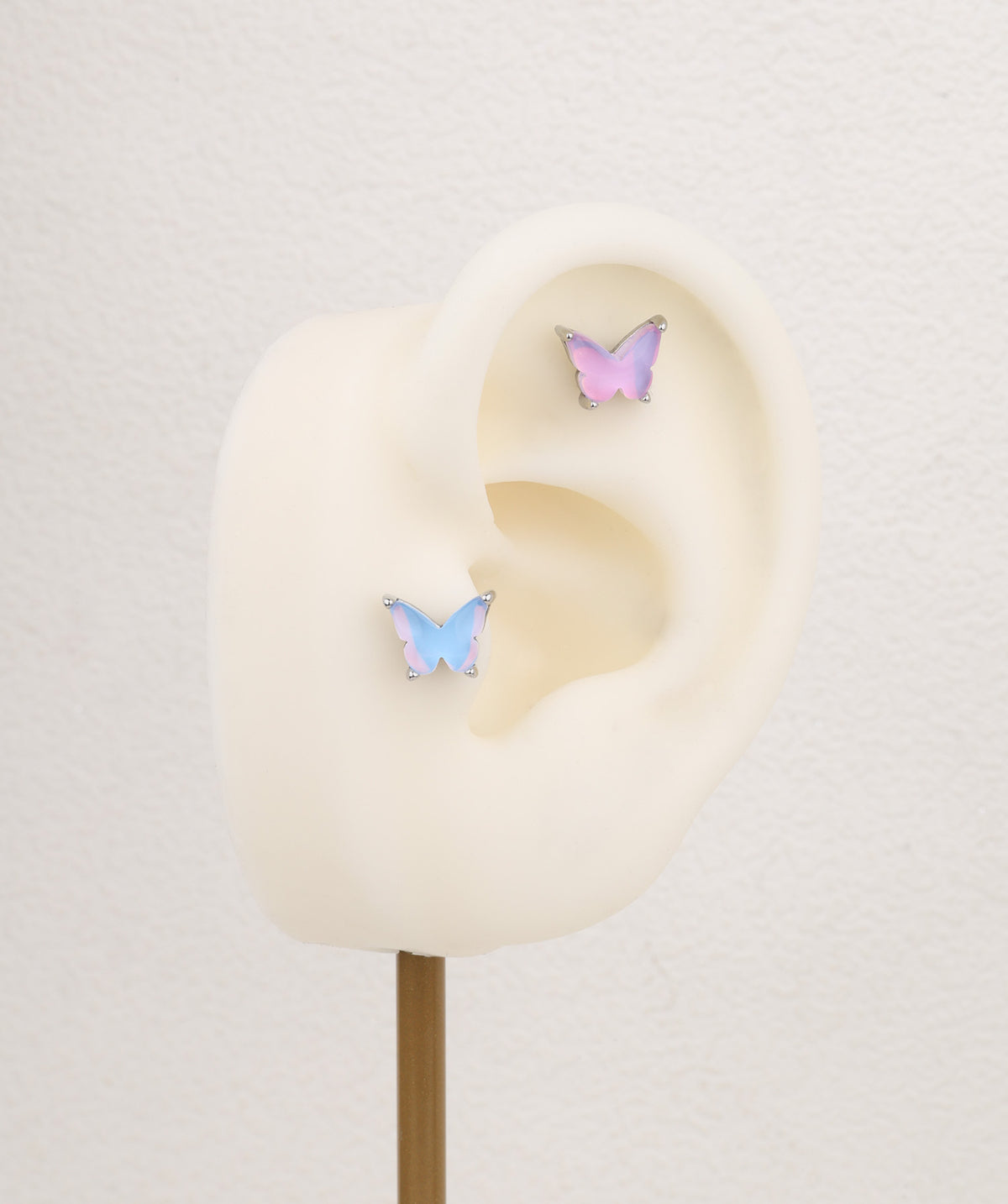 Charm Butterfly Flatback Stud - Stainless Steel - Helix, Upper Lobe, Conch - Oumo Jewelry