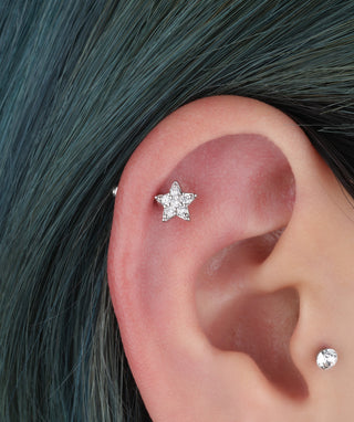 Star Vertical Helix Stud - OumoJewelry