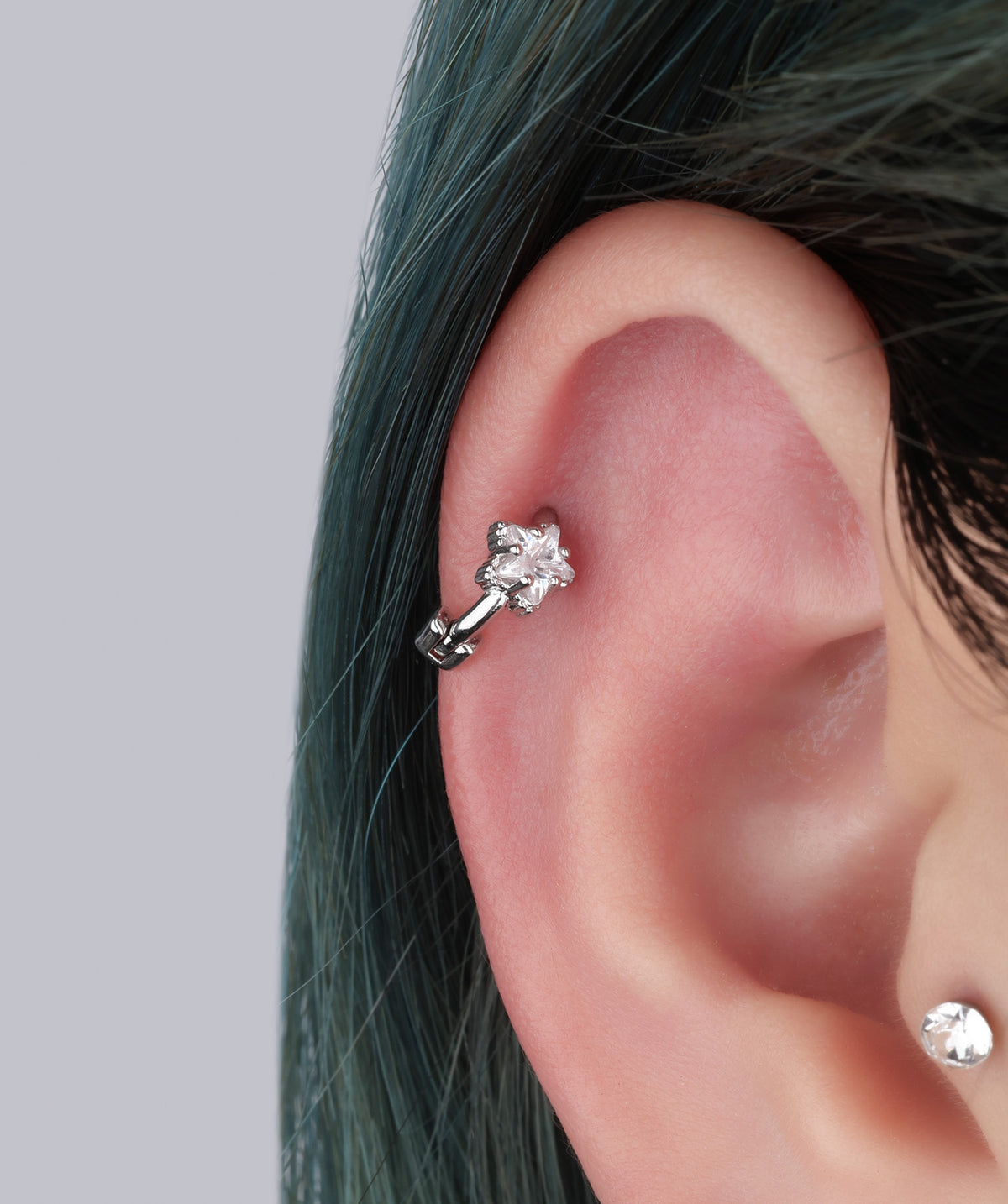 Charming Star Helix Hoop - Brass - Upper Lobe, Helix - Oumo Jewelry
