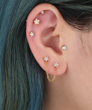 Sparkling Star Flatback Stud - OumoJewelry